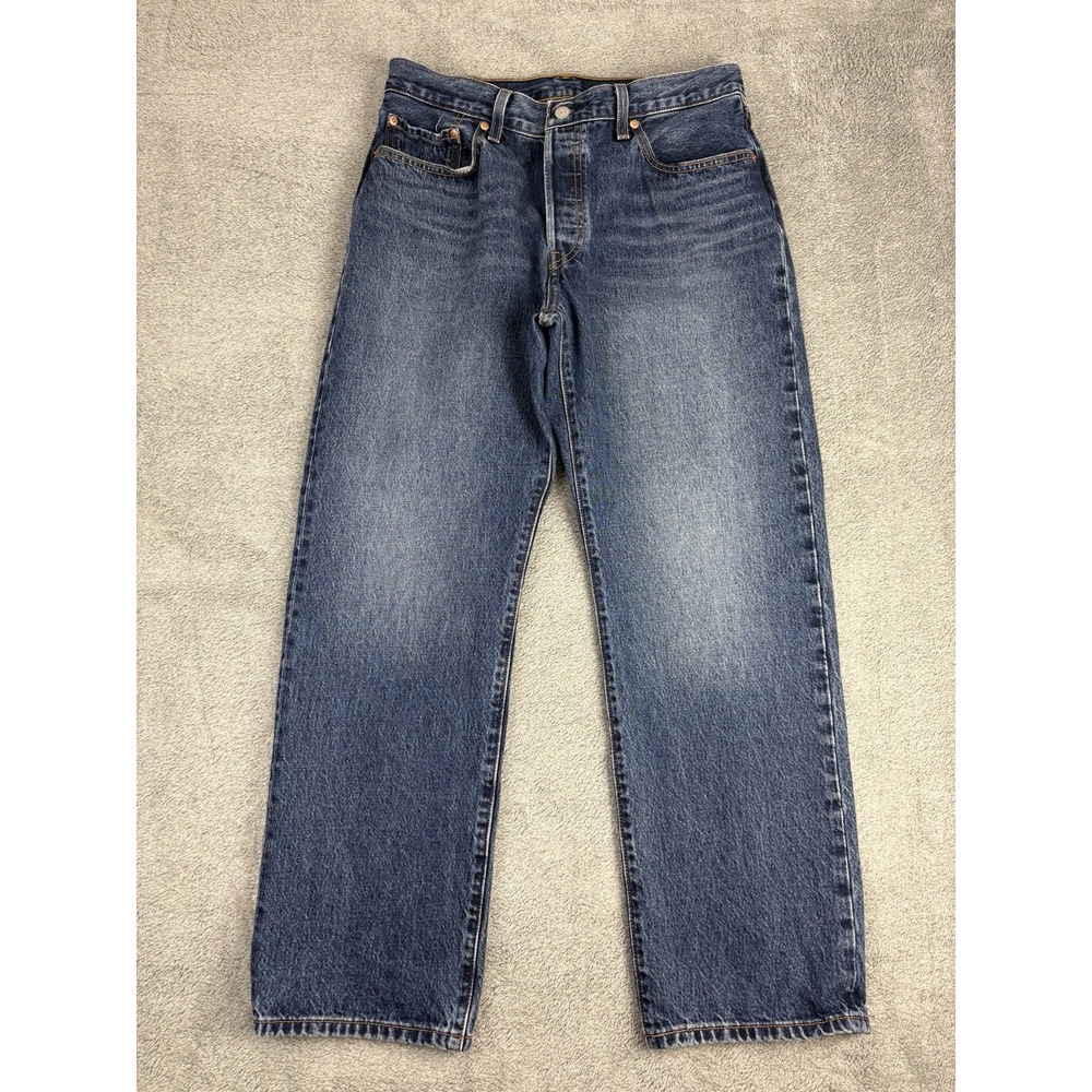90s Levi's  Straight Denim Jeans Women Size32 x28 Blue Botton Fly Big E